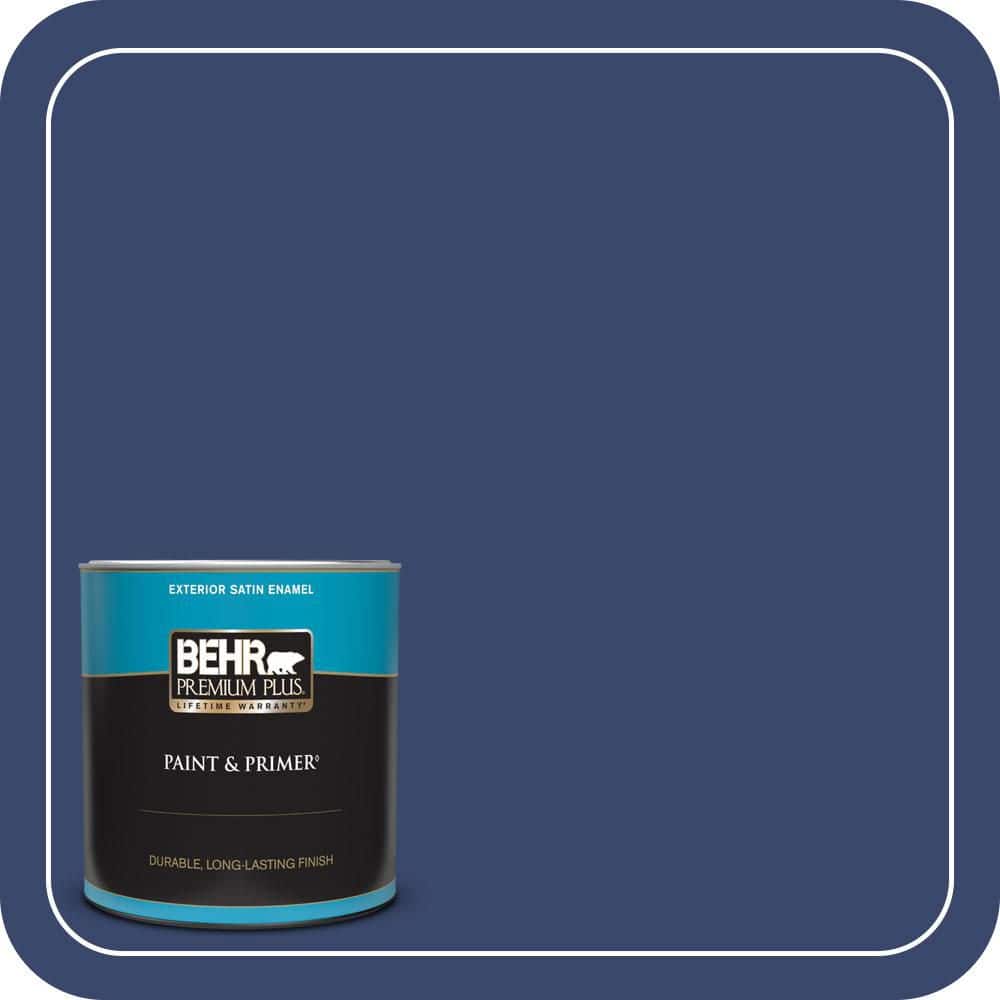BEHR PREMIUM PLUS 1 qt. #T11-19 Starlit Night Satin Enamel Exterior Paint & Primer (1)