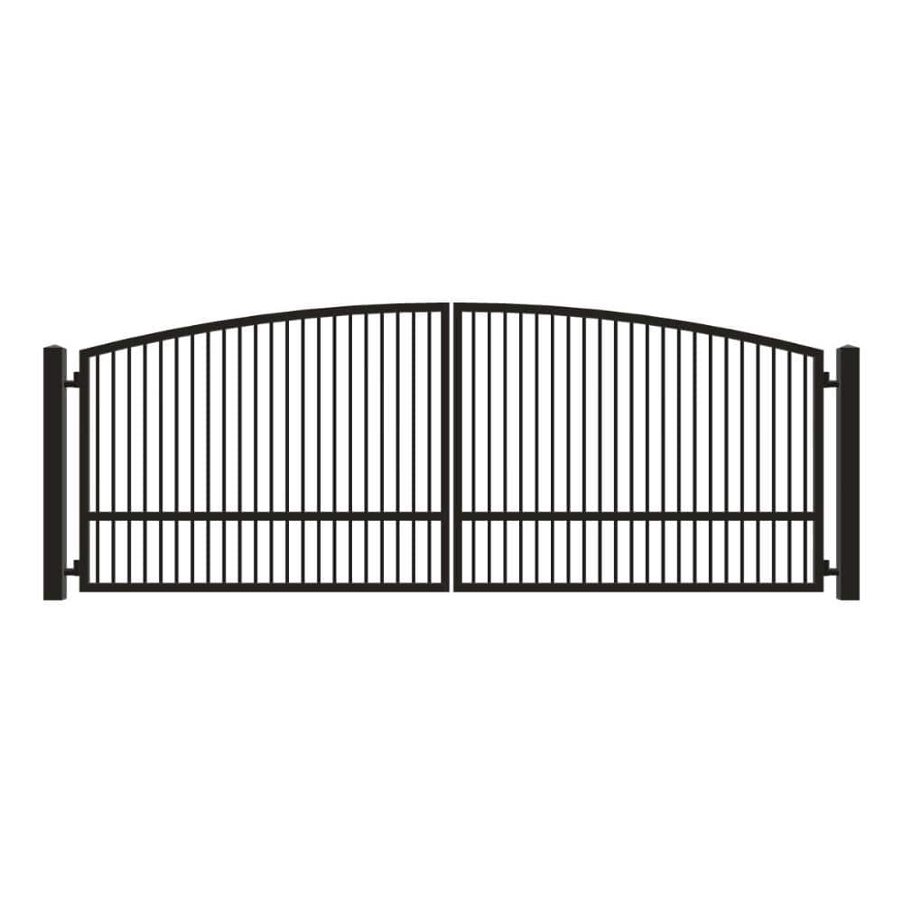 Unbranded Driveway Gate — Swing, Center, Arch, Single, Black — 196"W x 72"H (1)