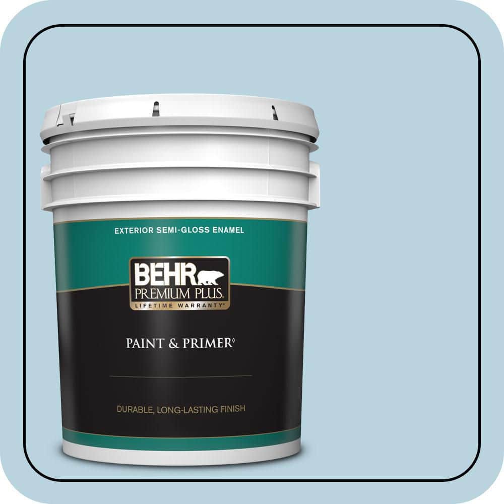 BEHR PREMIUM PLUS 5 gal. #PPU14-16 Millstream Semi-Gloss Enamel Exterior Paint & Primer