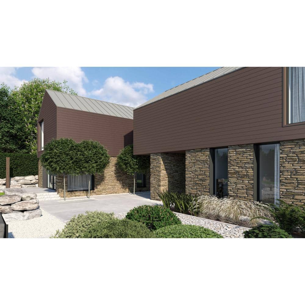Ejoy 106 in. x 6.1 in. x 0.83 in. Outdoor WPC Vinyl Wall Siding Panel in Coffee Brown Color (Set of 4-Piece) (3)