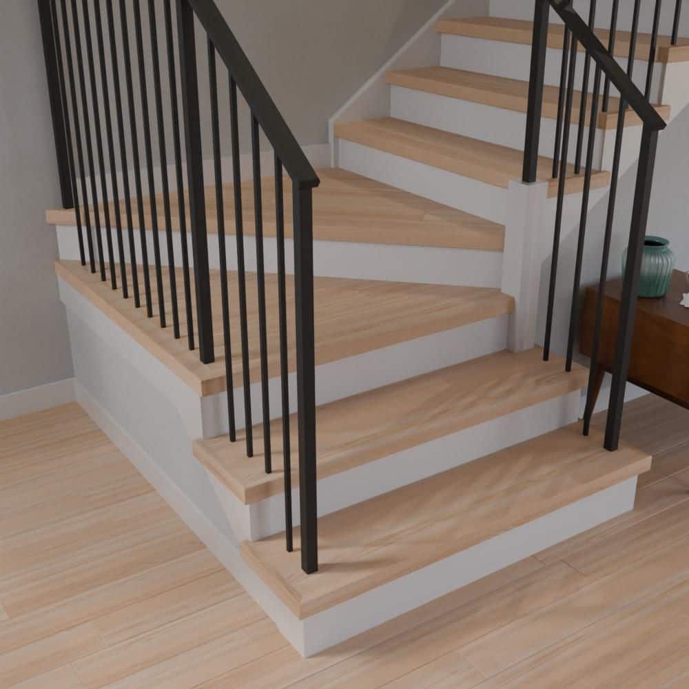 Stairtek Retread 0.75 in. x 5.25 in. x 96 in. Unfinished Red Oak Square Edge Wood Stair Landing Tread (2)