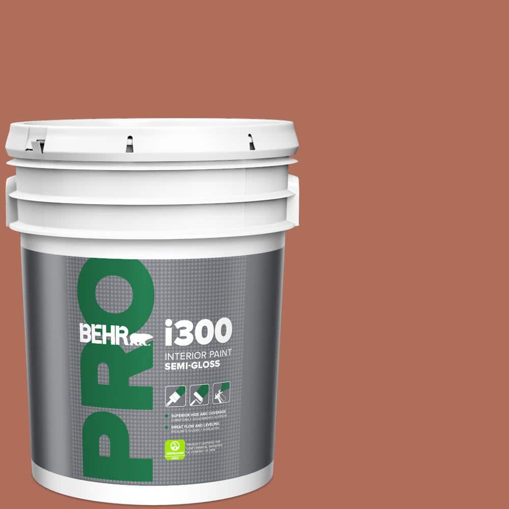 BEHR PRO 5 gal. #BXC-39 Sunset Orange Semi-Gloss Interior Paint