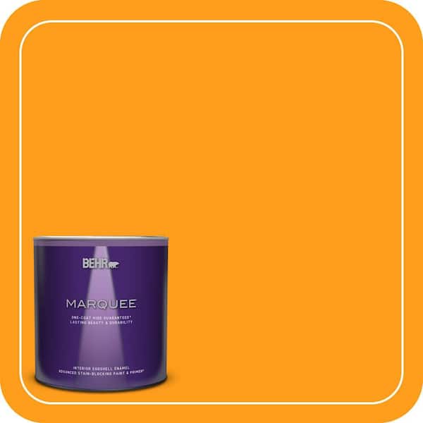 BEHR PREMIUM PLUS #300B-7 Goldfish Enamel Interior/Exterior Paint & Primer Color Sample (3)