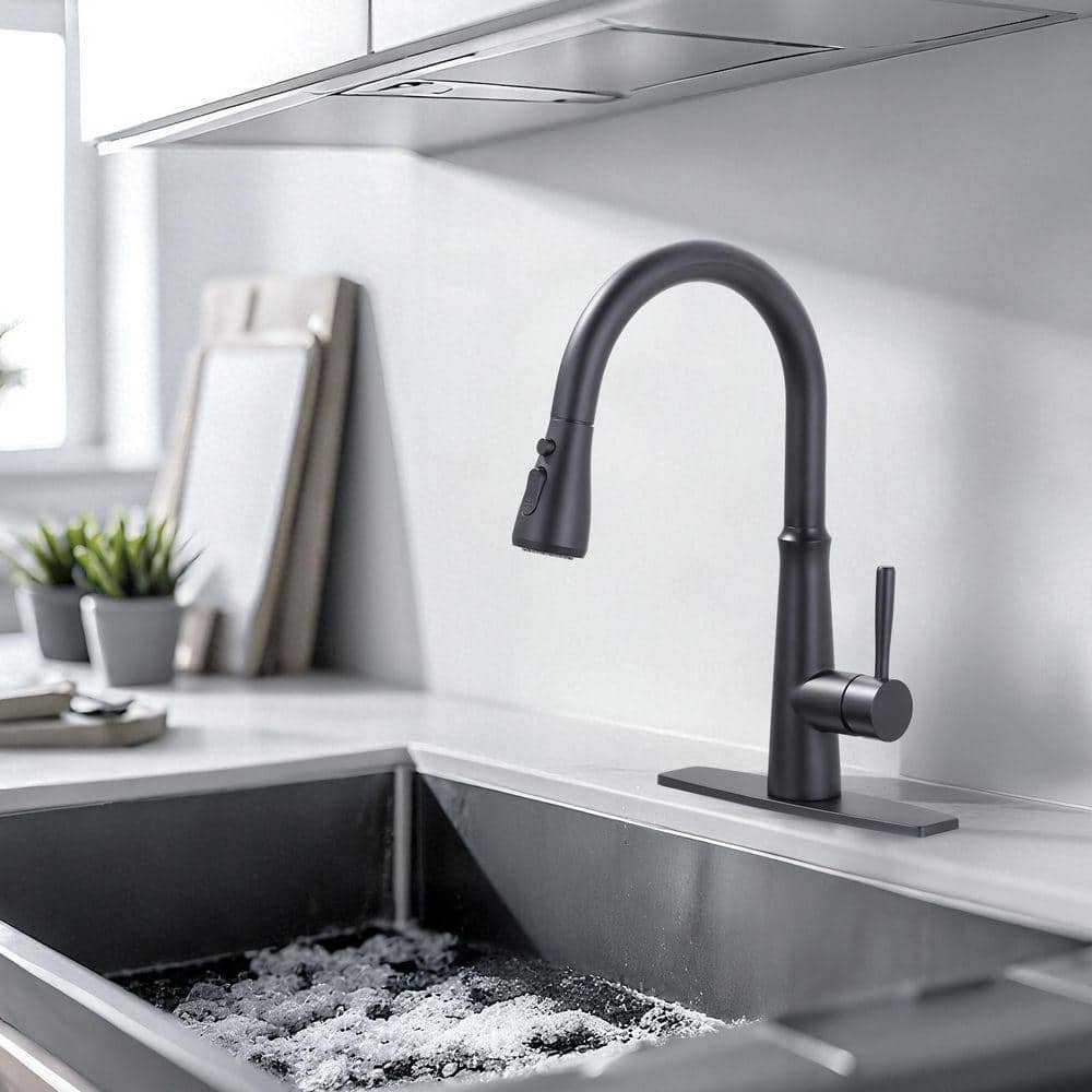 VEVETTA 9.6 in. x 2.4 in. x 0.3 in. Stainless Steel 1-Hole or 3-Hole Sink Faucet Deckplate Hole Cover in Matte Black (2)