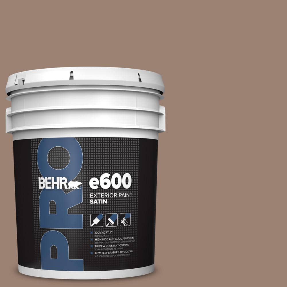 BEHR PRO 5 gal. #N190-5 Frontier Brown Satin Exterior Paint