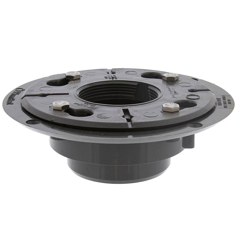 JONES STEPHENS 2 in. x 3 in. PVC Perfect Low Profile Shower/Floor Drain with 4 in. Round Stainless Steel Strainer (2)