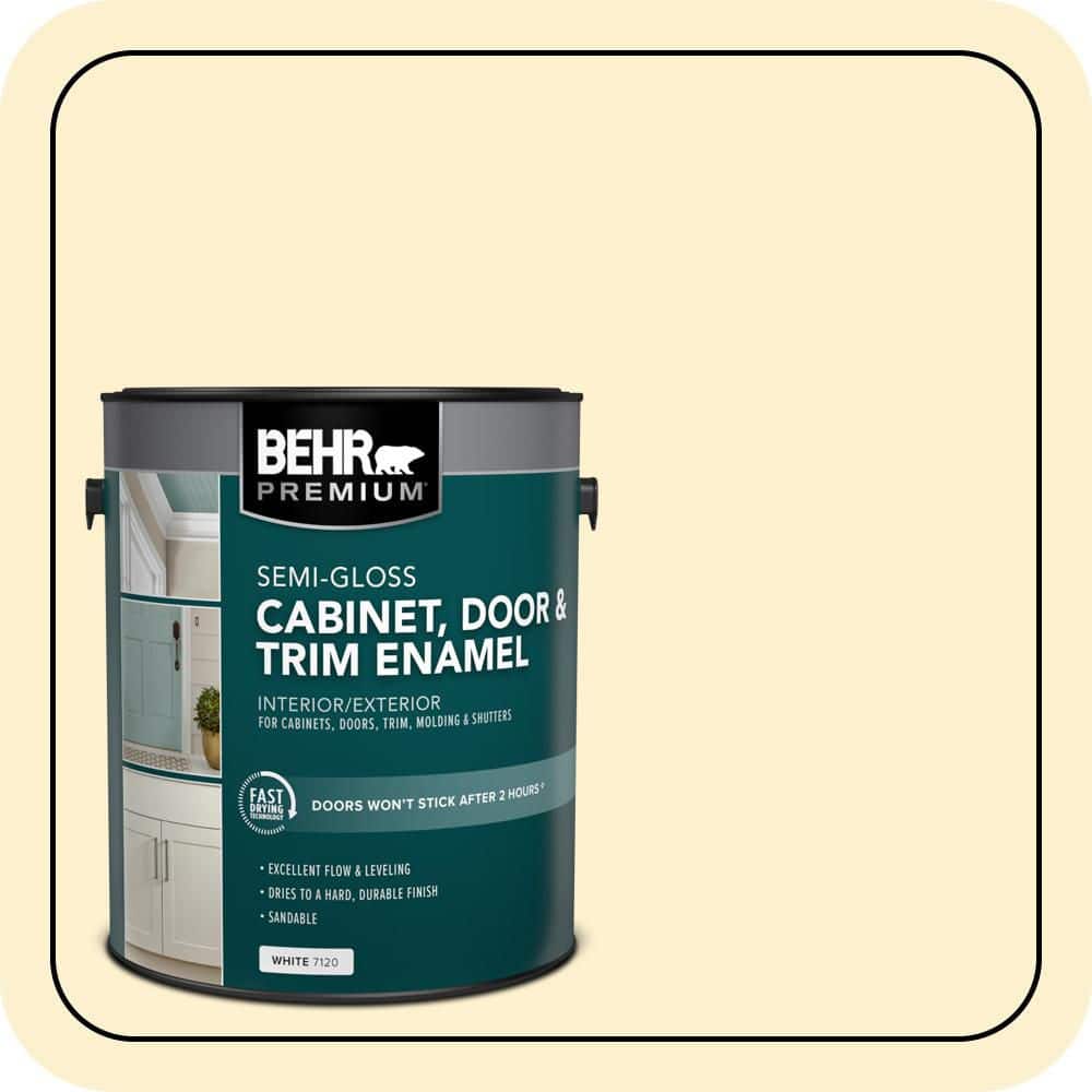 BEHR PREMIUM 1 gal. #P280-1 Summer Bliss Semi-Gloss Enamel Interior/Exterior Cabinet, Door & Trim Paint