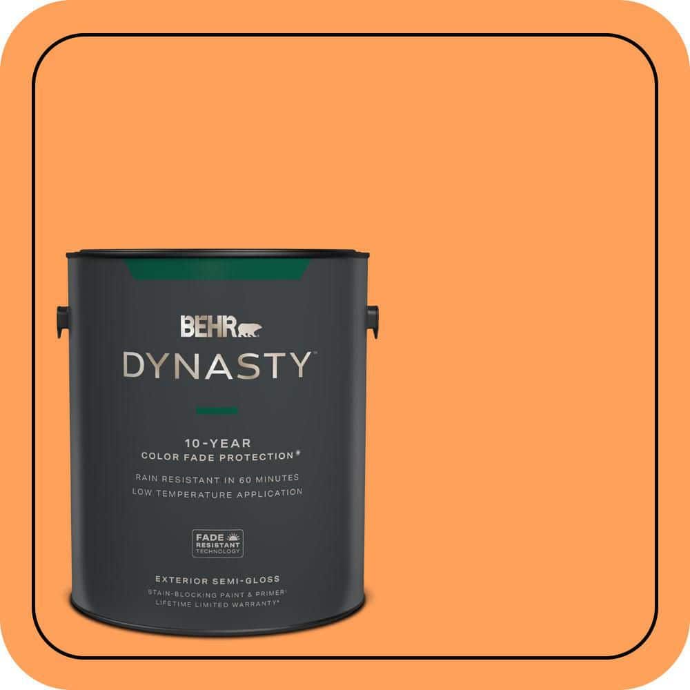 BEHR DYNASTY 1 gal. #T15-10 Clarified Orange Semi-Gloss Exterior Stain-Blocking Paint & Primer
