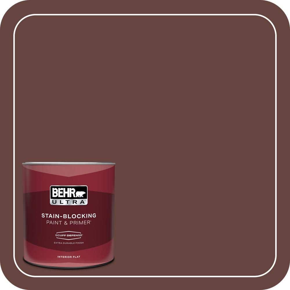 BEHR ULTRA 1 qt. #S-G-730 Tawny Port Extra Durable Flat Interior Paint & Primer