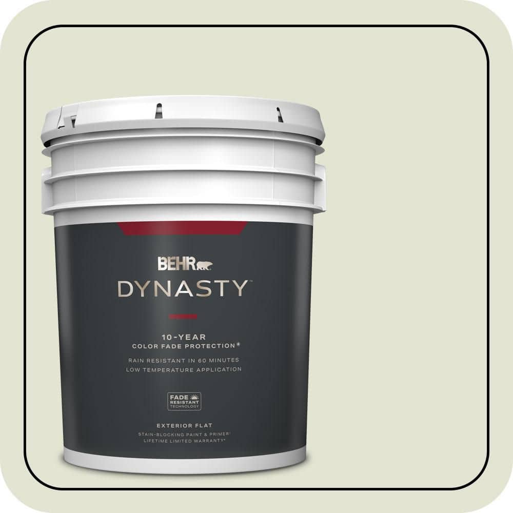 BEHR DYNASTY 5 gal. #S360-1 Yoga Daze Flat Exterior Stain-Blocking Paint & Primer
