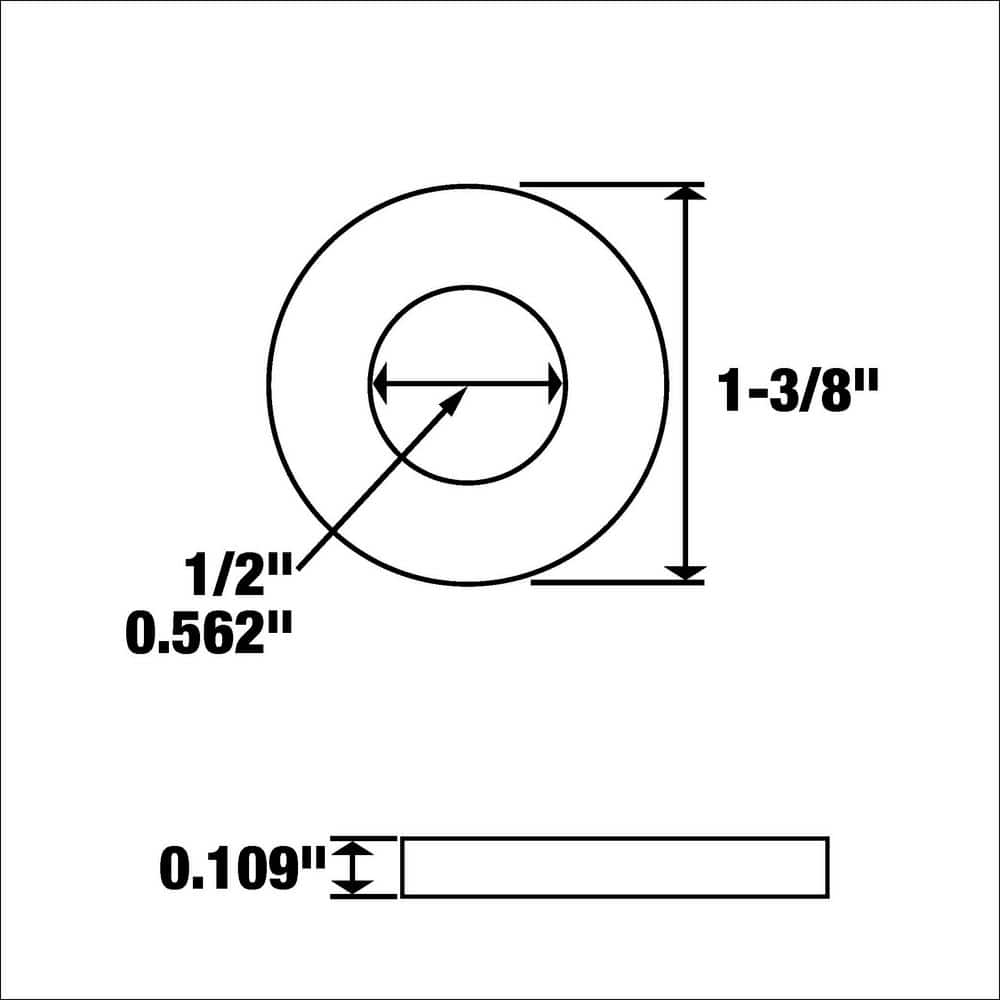 Everbilt 1/2 ft. Zinc Flat Washer (6-Pack) (2)