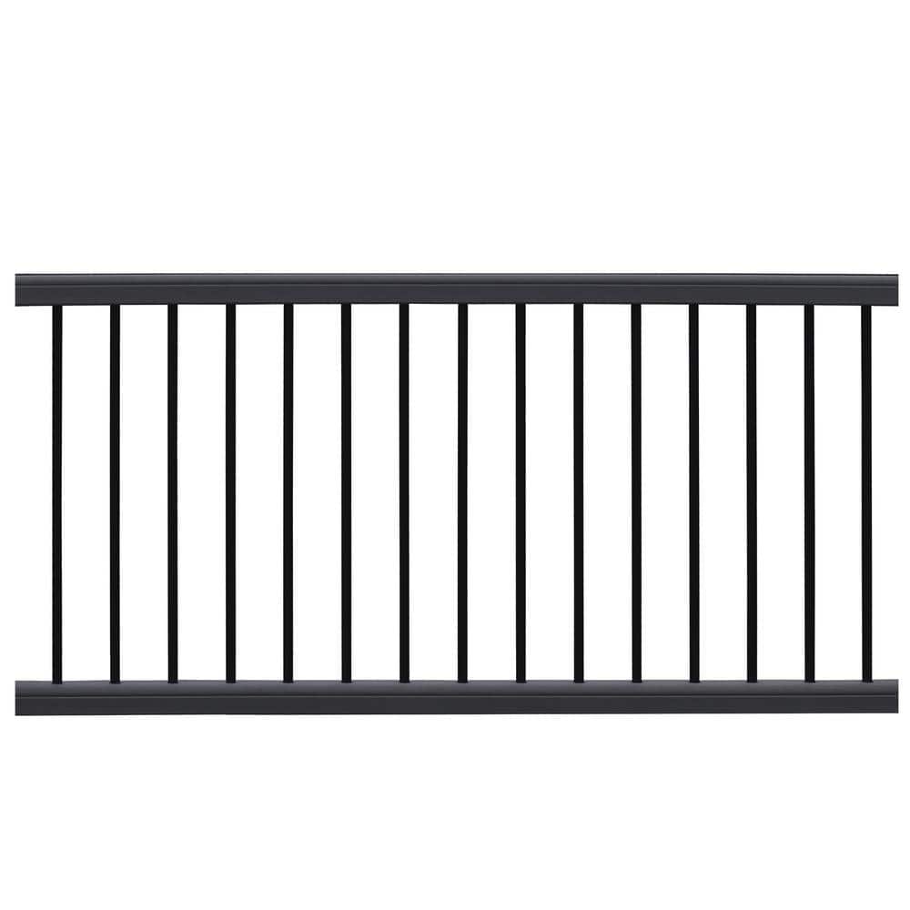 NewTechWood Ultrashield Hemispheres 36 in. x 3 in. x 6 ft. Hawaiian Charcoal Black Composite Railing Kit