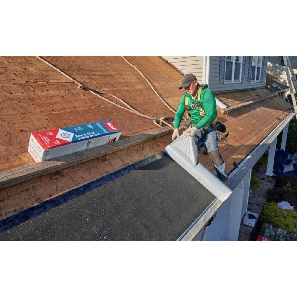 GAF WeatherWatch 36 in. x 50 ft., 150 sq. ft. Mineral-Surfaced Peel and Stick Roof Leak Barrier Roll (2)
