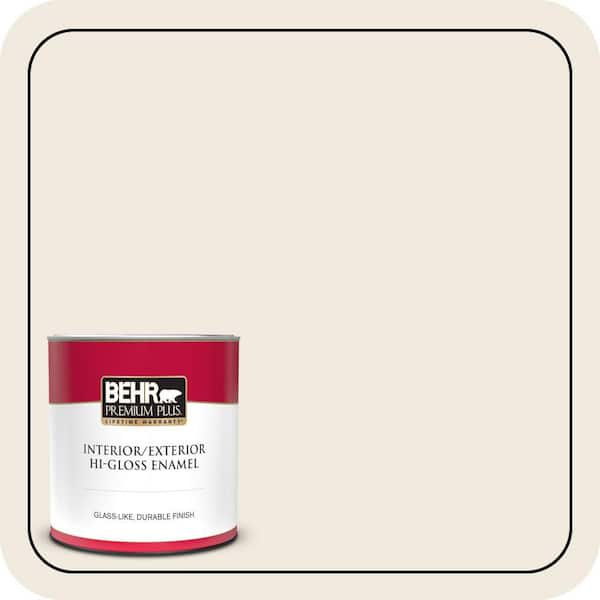 BEHR PREMIUM PLUS 1 qt. #W-B-710 Almond Cream Hi-Gloss Enamel Interior/Exterior Paint & Primer (2)