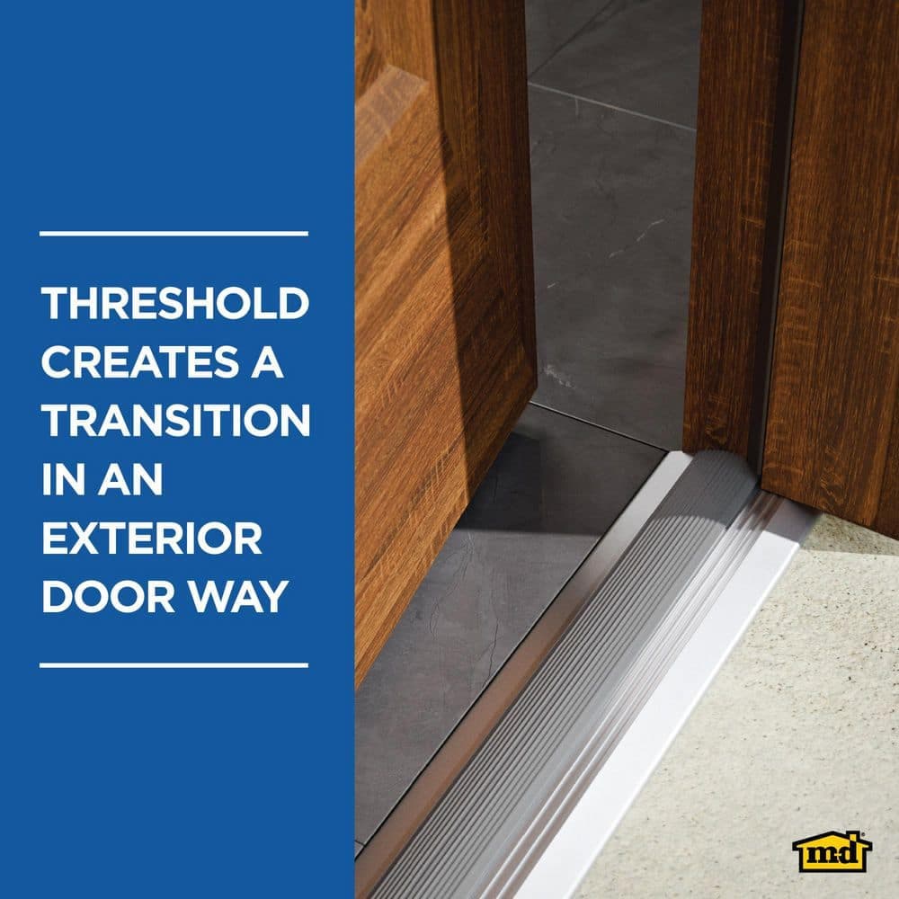 M-D Building Products 3-3/4 in. x 3/4 in. x 36 in. Silver Aluminum and Vinyl Heavy-Duty Low-Profile Threshold (4)