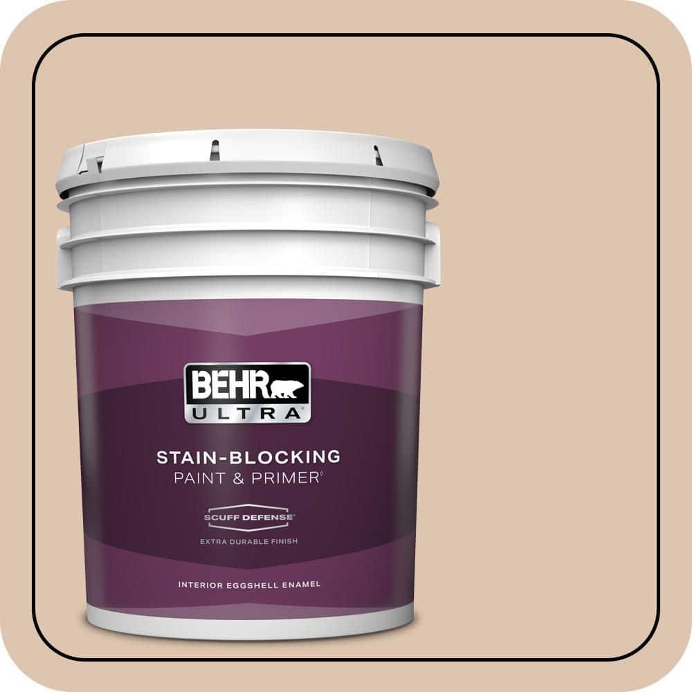 BEHR ULTRA 5 gal. #N250-2A Bali Sand Extra Durable Eggshell Enamel Interior Paint & Primer (1)