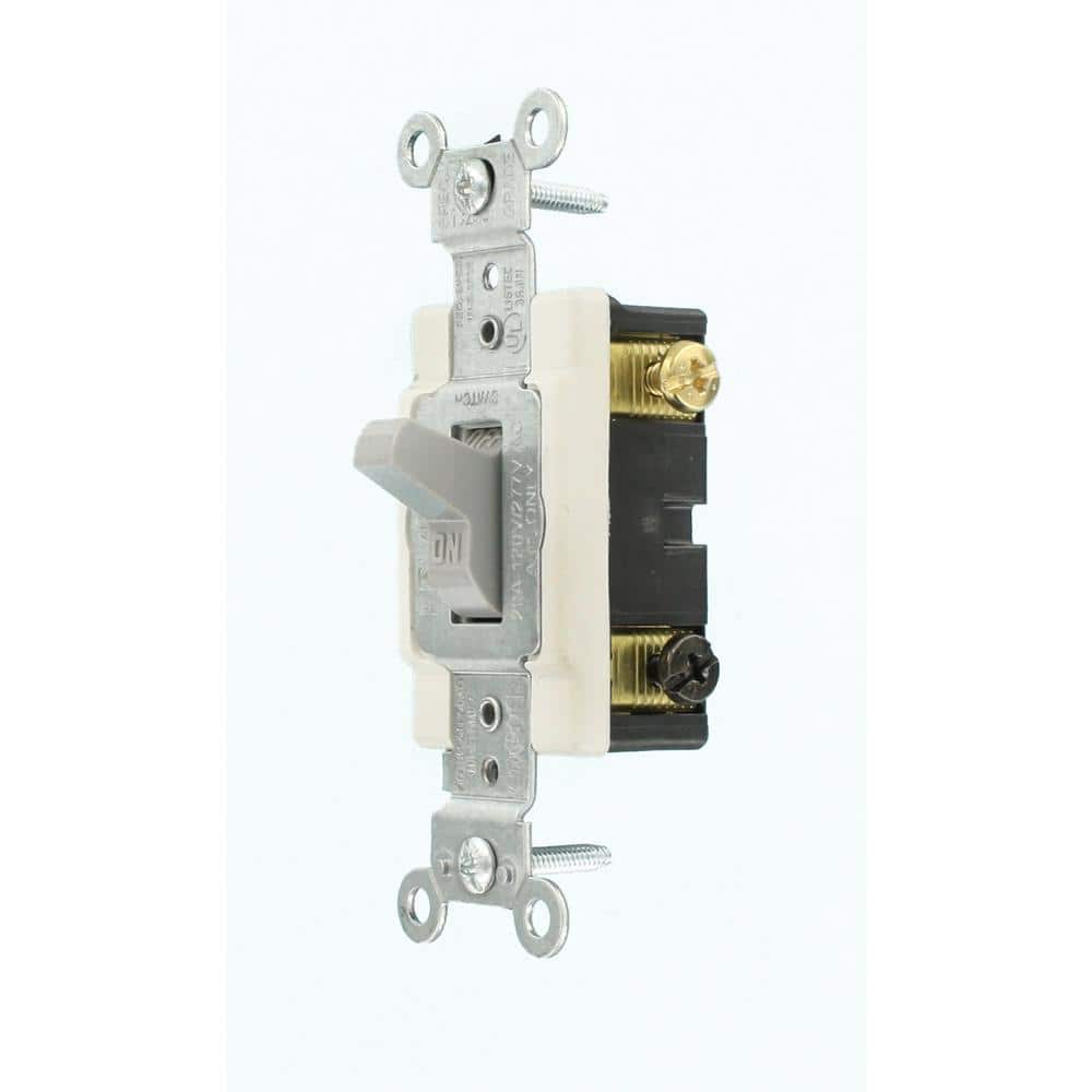 Leviton Industrial Grade Heavy Duty Double-Pole Toggle Switch, 1222-SGY (3)
