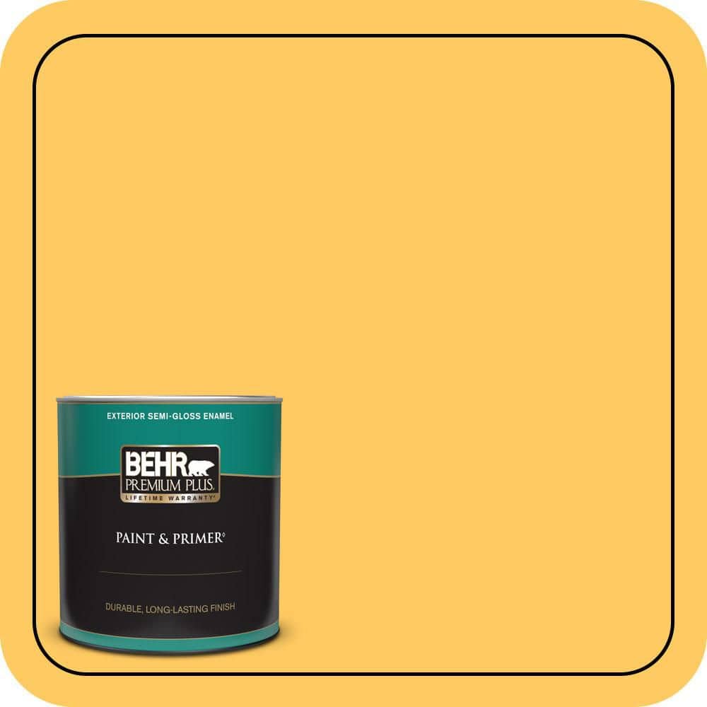 BEHR PREMIUM PLUS 1 qt. #P260-6 Smiley Face Semi-Gloss Enamel Exterior Paint & Primer