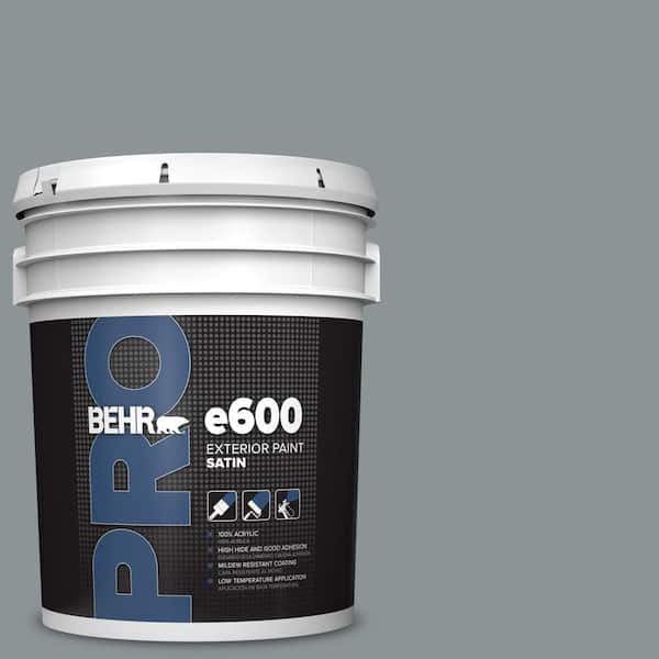BEHR PRO 5 gal. #HDC-NT-27 Millennium Silver Satin Enamel Exterior Paint (2)