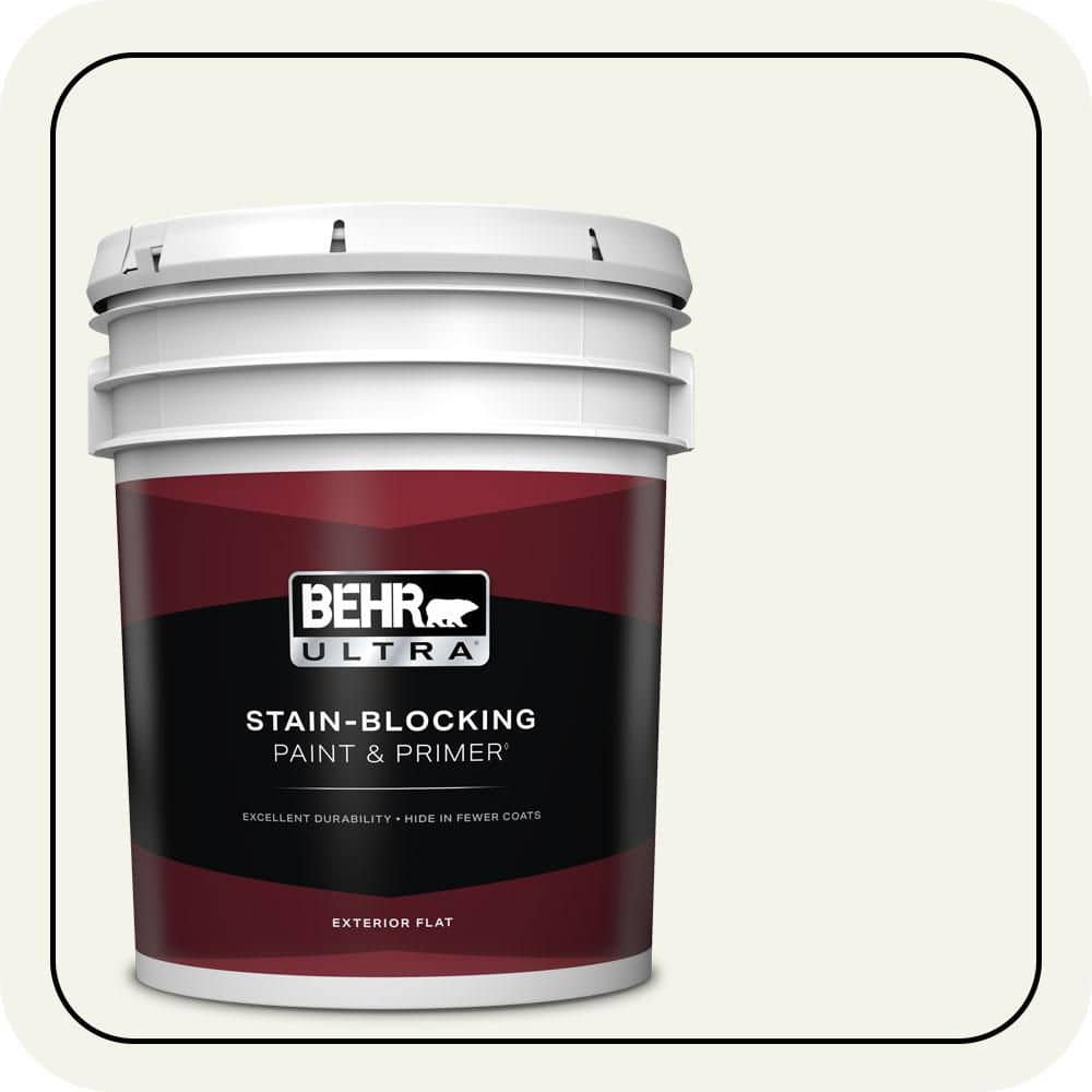 BEHR ULTRA 5 gal. #PWN-50 Snowy Egret Flat Exterior Paint & Primer