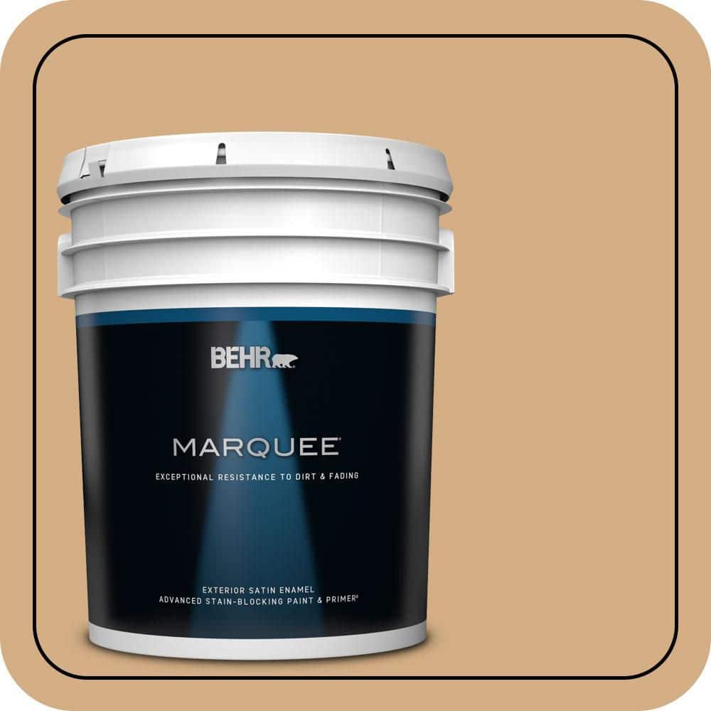BEHR MARQUEE 5 gal. #S270-4 Praline Satin Enamel Exterior Paint & Primer
