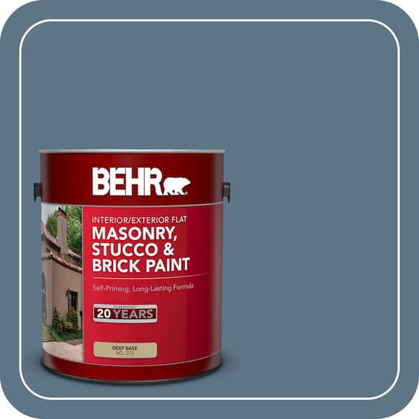 BEHR 1 gal. #SC-107 Wedgewood Flat Interior/Exterior Masonry, Stucco and Brick Paint (2)