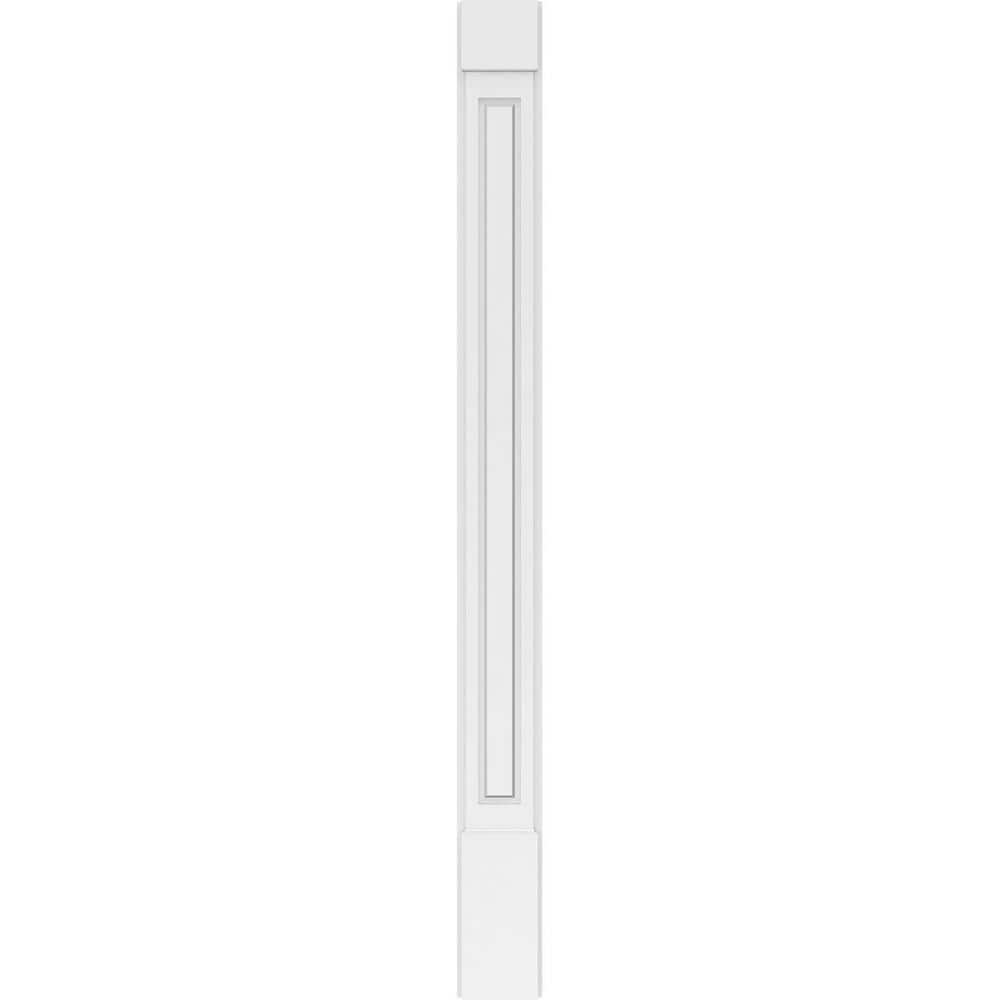 Ekena Millwork 2 in. x 7 in. x 82 in. Raised Panel PVC Pilaster Moulding with Standard Capital and Base (Pair) (3)