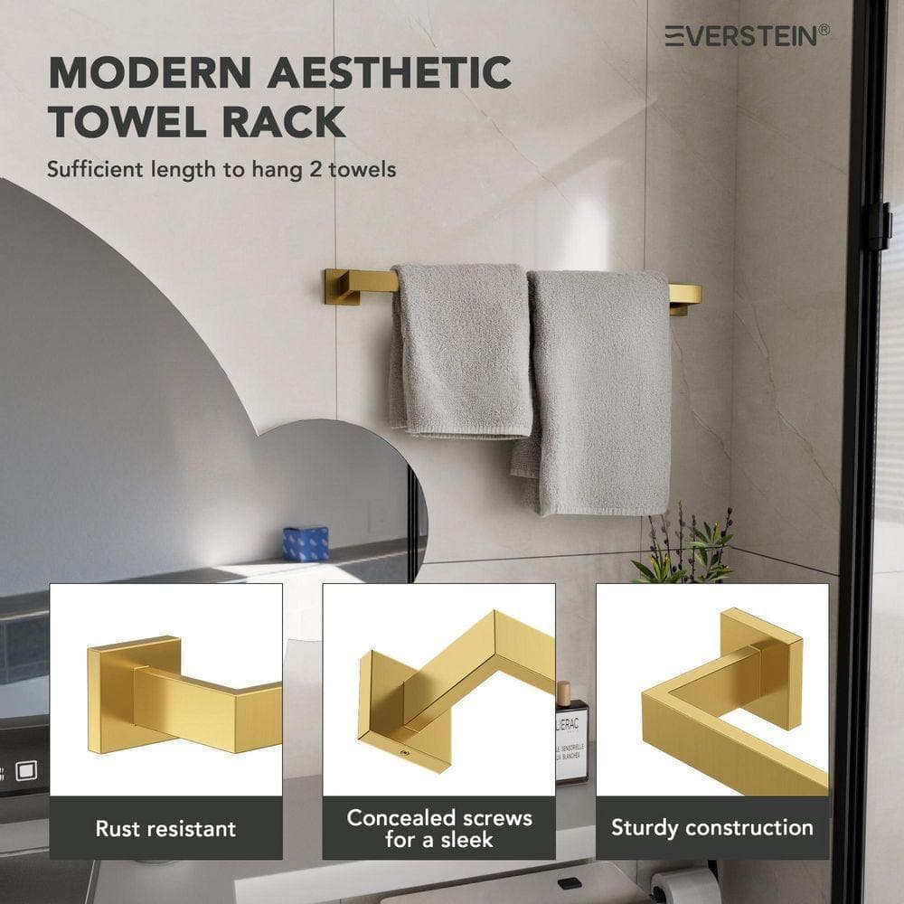 EVERSTEIN 24 in. Wall Mounted Double Towel Bar (3)