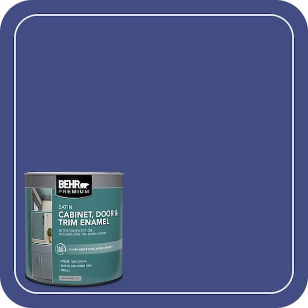 BEHR PREMIUM 1 qt. #MQ5-48 Boudoir Blue Satin Enamel Interior/Exterior Cabinet, Door & Trim Paint (2)