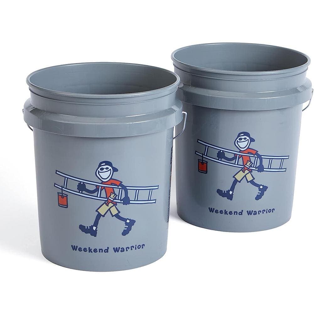 Life Is Good Jake's Weekend Warrior 5-Gallon Bucket, 2-Pack, Natural Grey