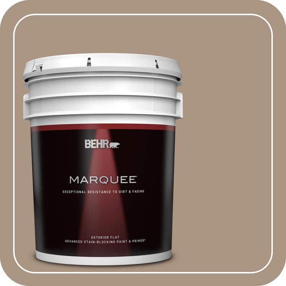 BEHR MARQUEE 5 gal. #T17-11 Silent Sands Flat Exterior Paint & Primer