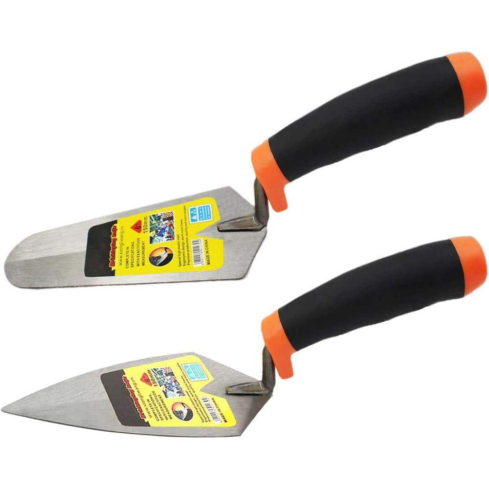 KIWDZFU 11 in. L Pointing Trowel and 6 x 3.4 Gauging Trowel Set with Soft Grip Handle Masonry Hand Tool (2-Piece) (1)