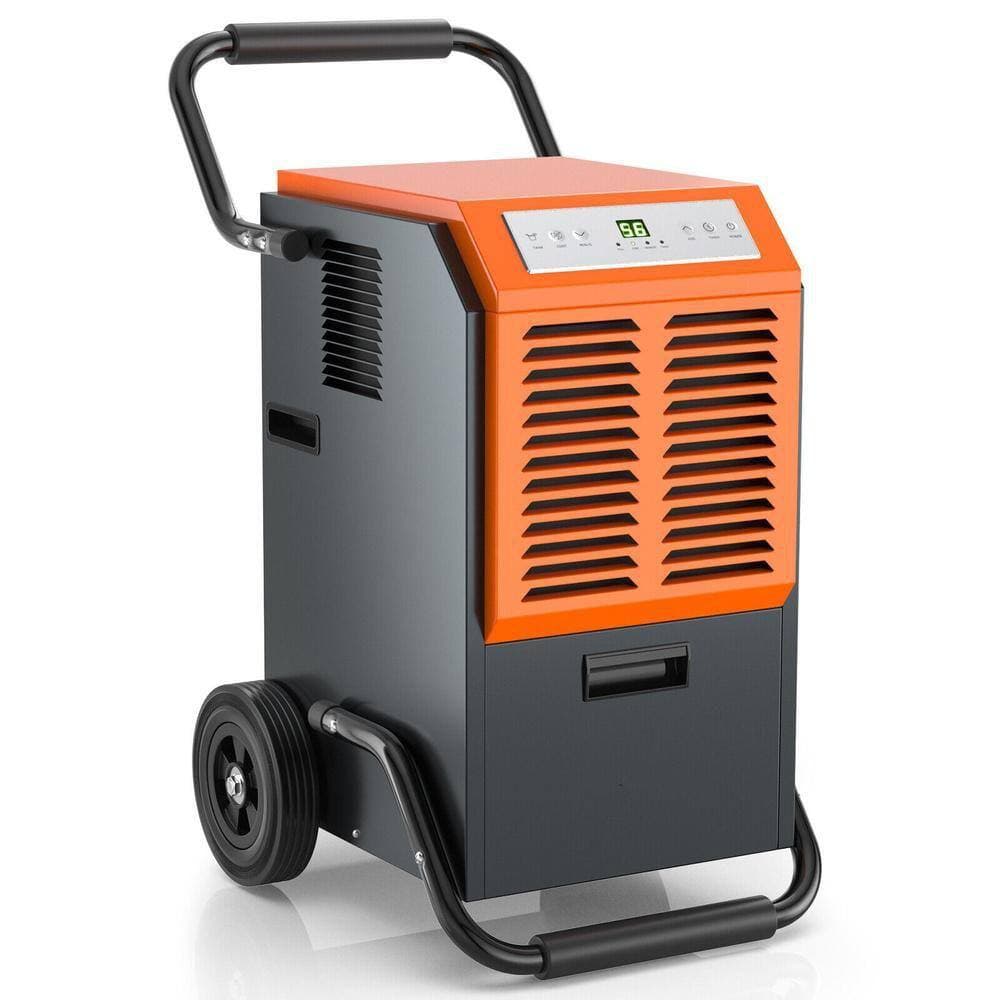 HONGGE 163 pt. Commercial Dehumidifier with Drain Hose and 24H Timer-Gray (2)