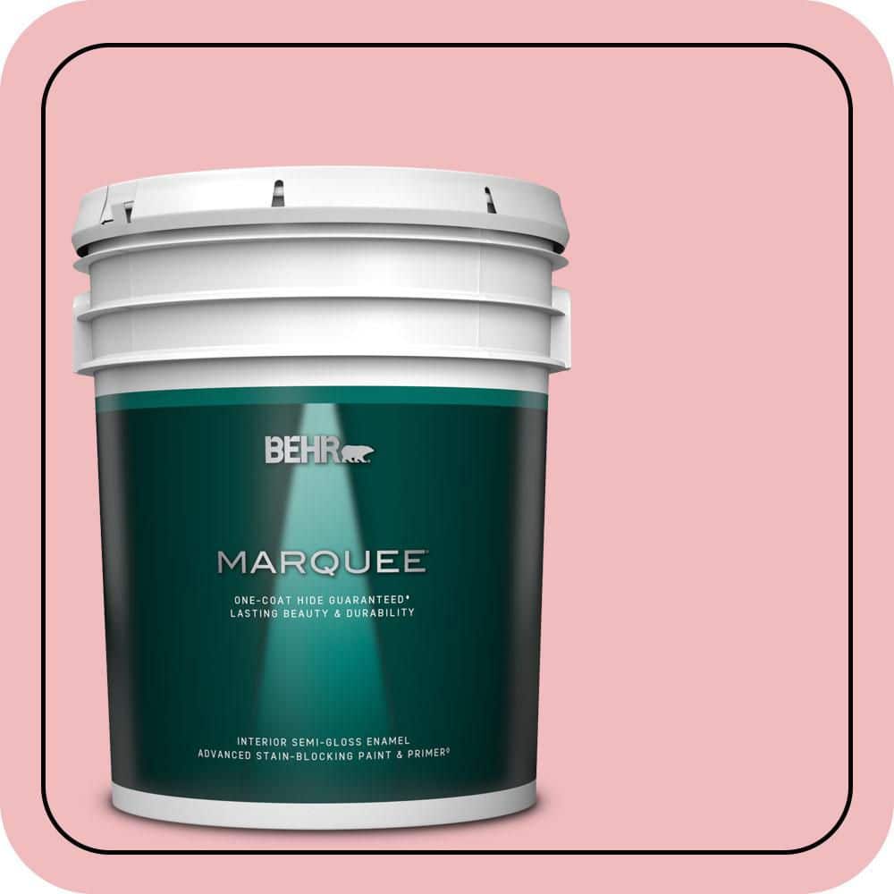 BEHR MARQUEE 5 gal. #P160-2 Blush Rush Semi-Gloss Enamel Interior Paint & Primer