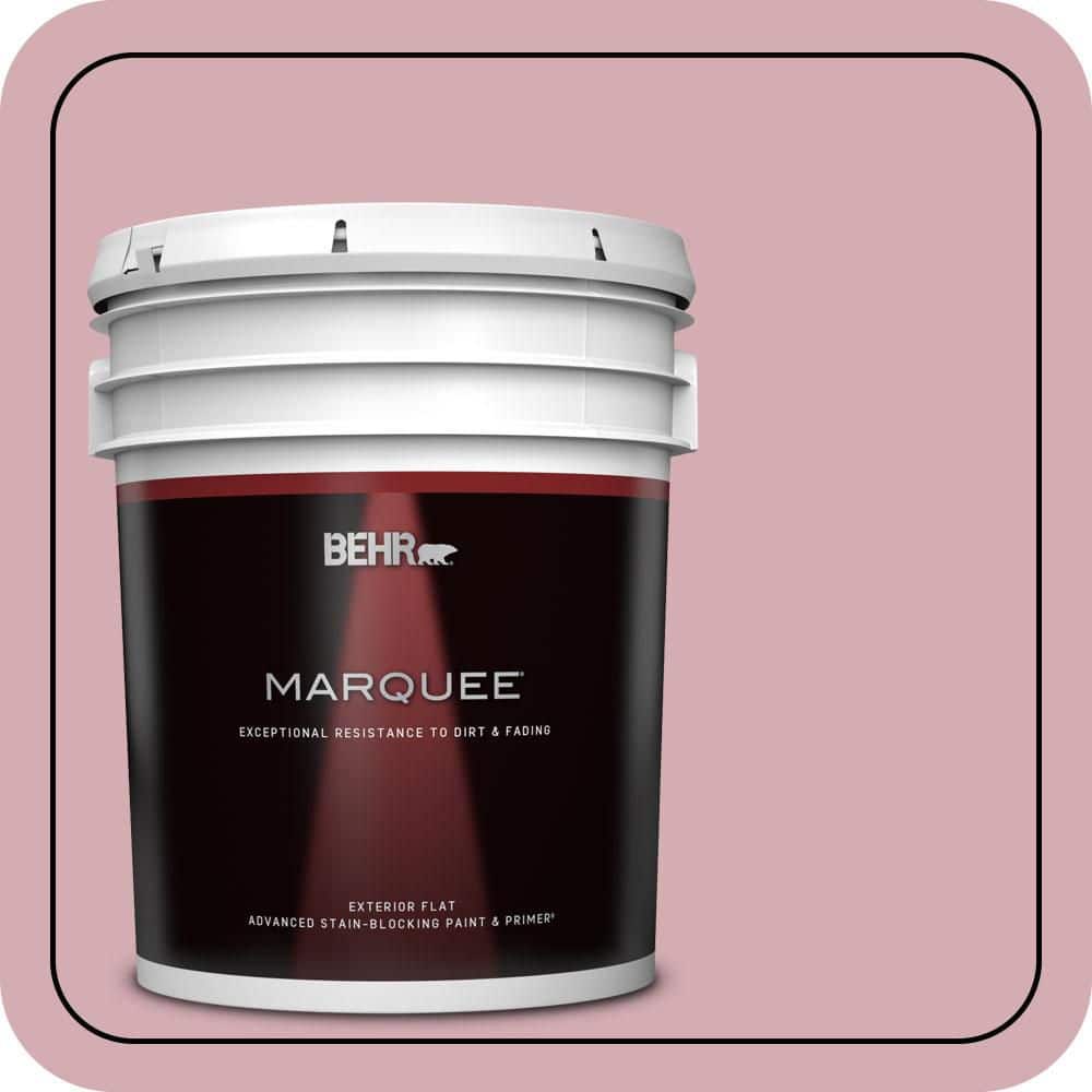 BEHR MARQUEE 5 gal. #S130-3 Ballet Rose Flat Exterior Paint & Primer (1)