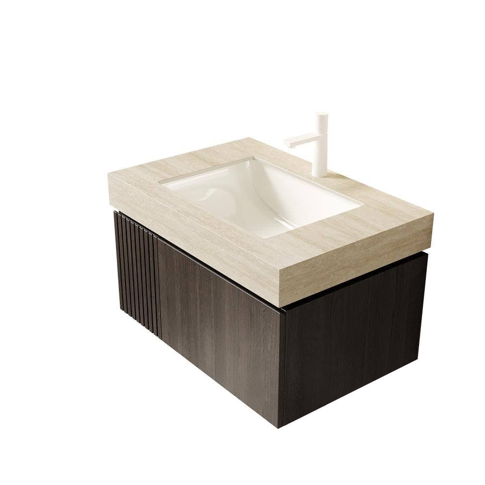 Unbranded 30 x 19 in. Undermount Ceramic Bathroom Sink in Beige with One Standard Pre-drilled Faucet Hole (2)