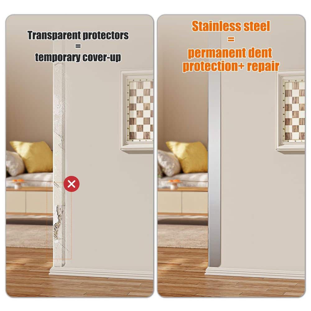 xinyoec 10-Pack 2 in. x 2 in. x 4 ft. Stainless Steel Wall Corner Guard, Metal Drywall Corner Bead with Smooth Folded Edge (3)