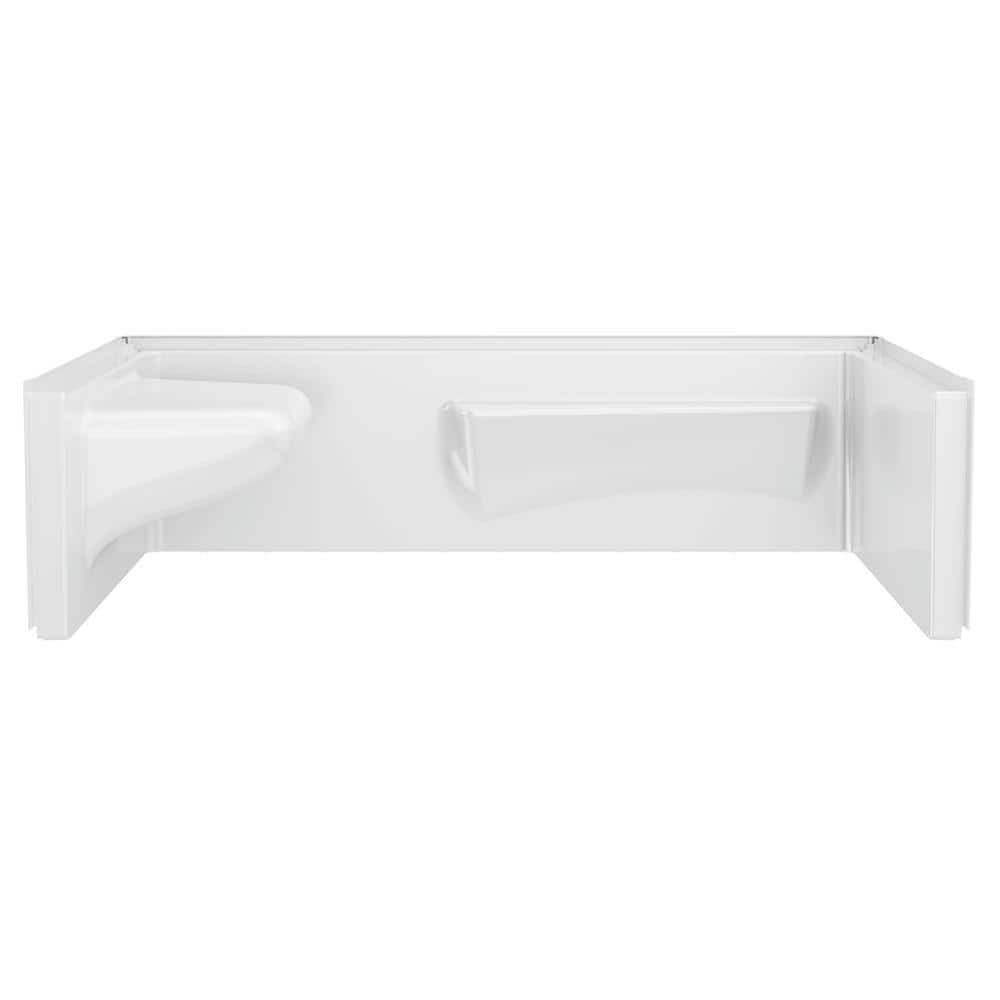 Delta Classic 500 Left Seat 60 in. W x 17.13 in. H 3-Piece Direct-to-Stud Alcove Shower Wall Surround in High Gloss White (1)