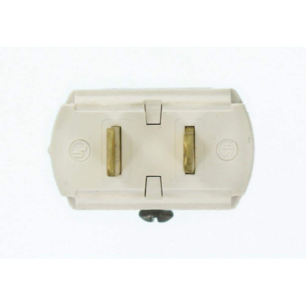 Leviton 15 Amp 125-Volt 2-Pole 2-Wire Polarized Plug, White 101-WH (4)