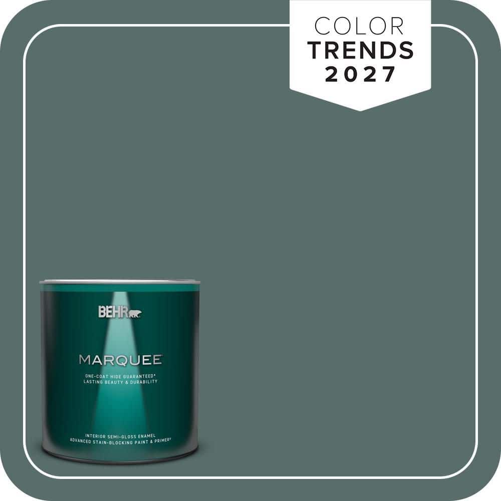 BEHR MARQUEE 1 qt. #N430-6A Hidden Gem One-Coat Hide Semi-Gloss Enamel Interior Paint and Primer