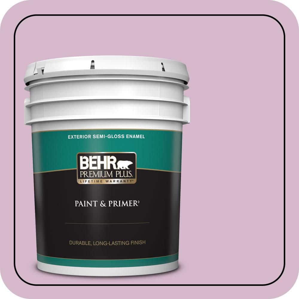 BEHR PREMIUM PLUS 5 gal. #680D-4 Velvet Slipper Semi-Gloss Enamel Exterior Paint & Primer