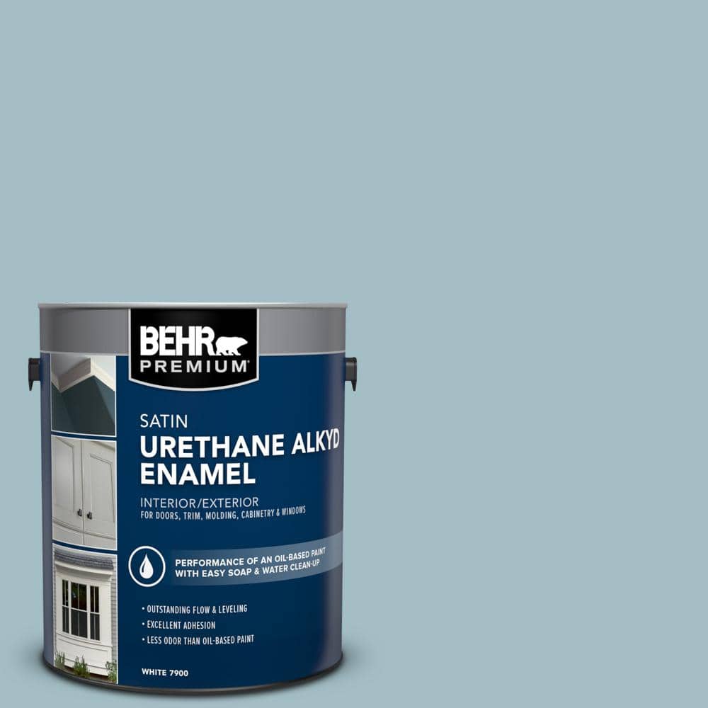 BEHR PREMIUM 1 gal. #PPU13-11 Clear Vista Urethane Alkyd Satin Enamel Interior/Exterior Paint
