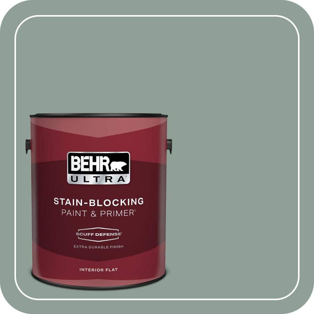 BEHR ULTRA 1 gal. #QE-44 Eucalyptus Extra Durable Flat Interior Paint & Primer (1)