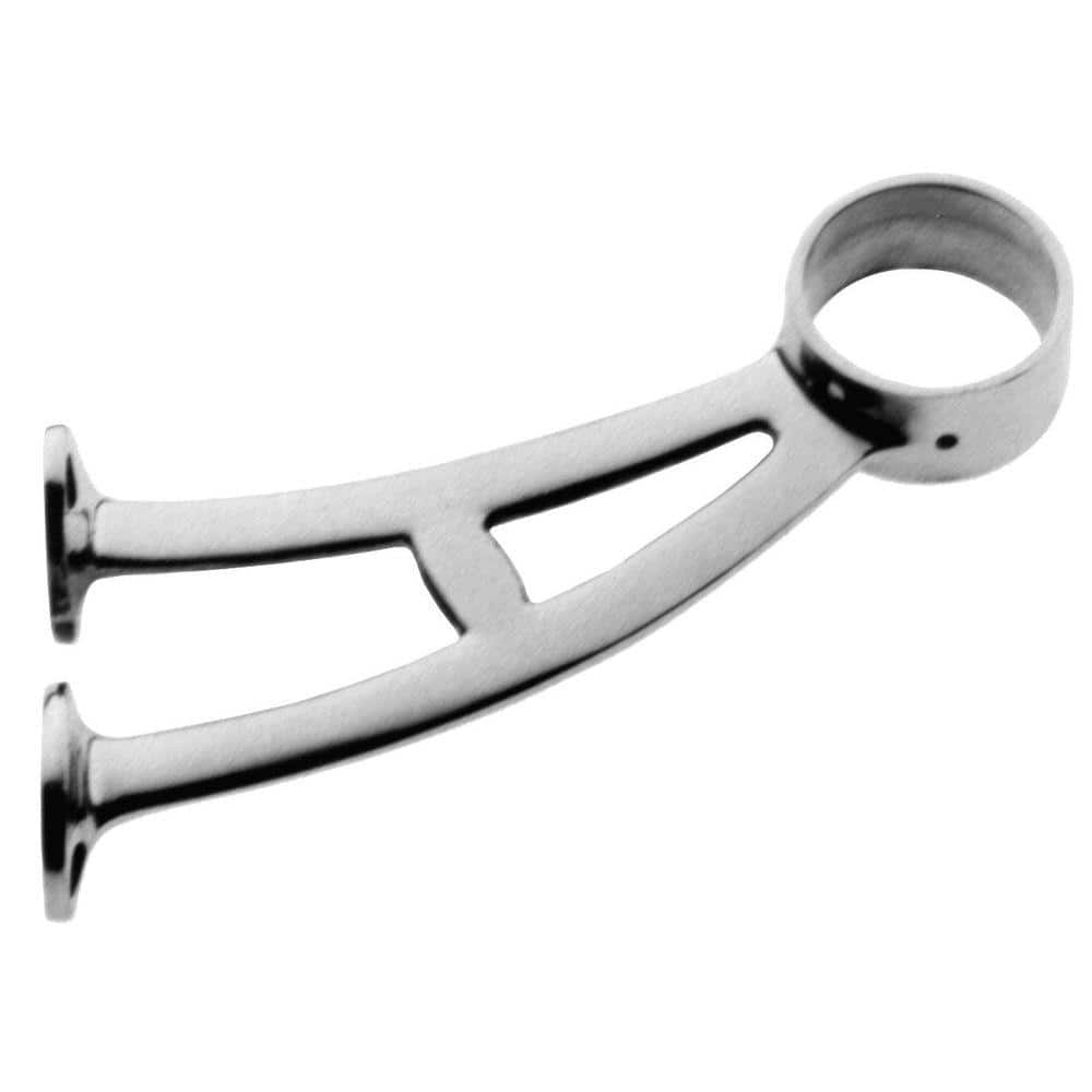 Unbranded Satin Stainless Steel Bar Foot Rail Mount Bracket for 2 in. Outside Diameter Tubing