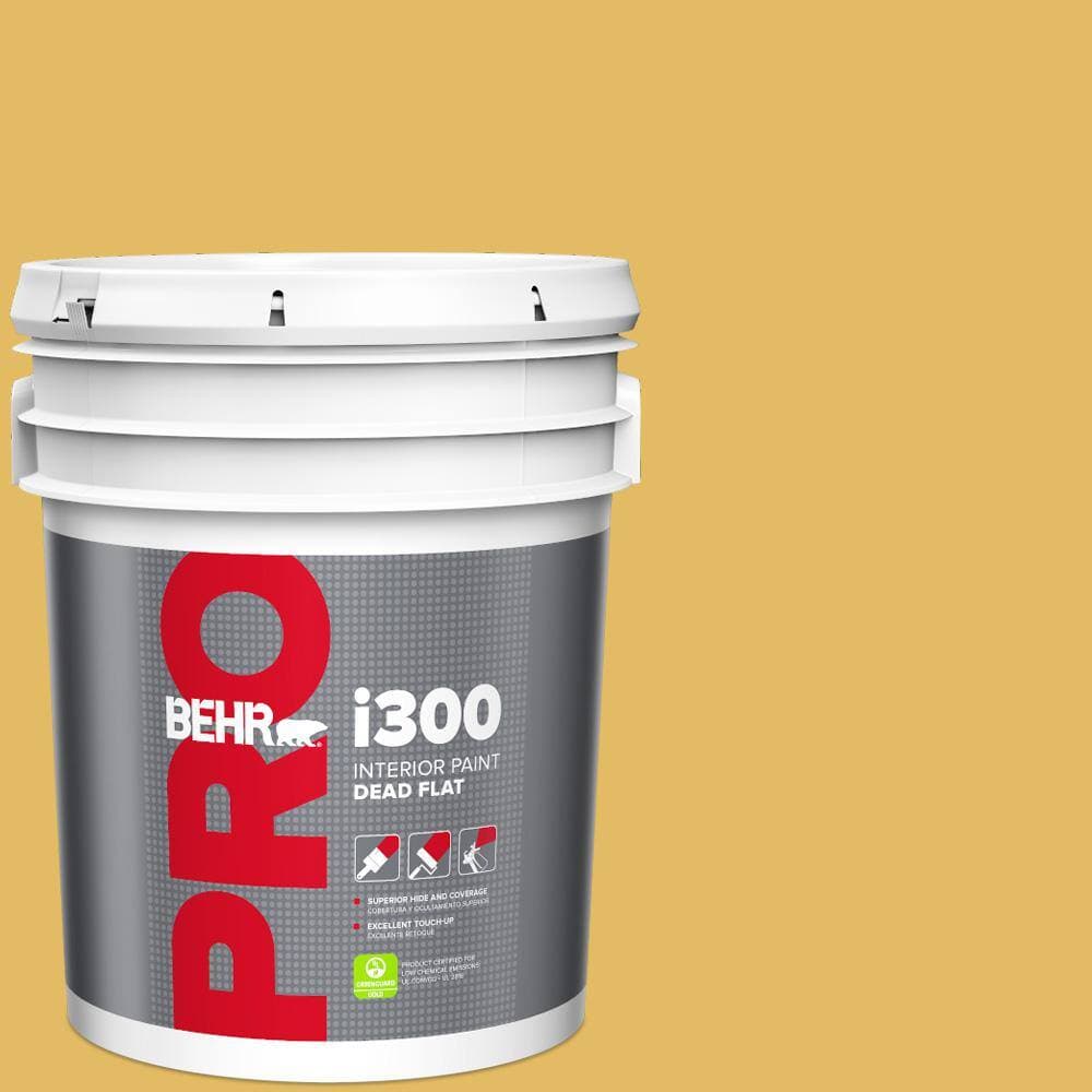 BEHR PRO 5 gal. #MQ4-12 Dandelion Wish Dead Flat Interior Paint