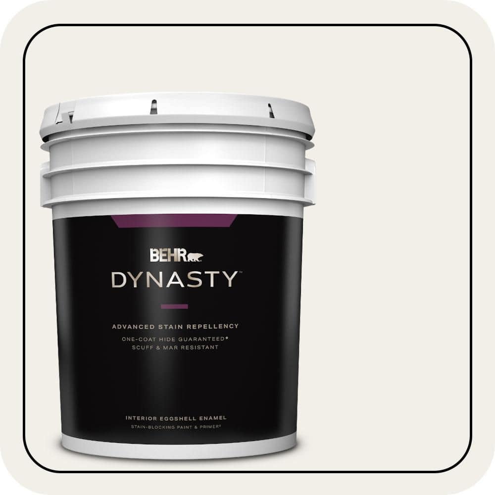 BEHR DYNASTY 5 gal. #T11-13 Fuji Snow Eggshell Enamel Interior Stain-Blocking Paint & Primer