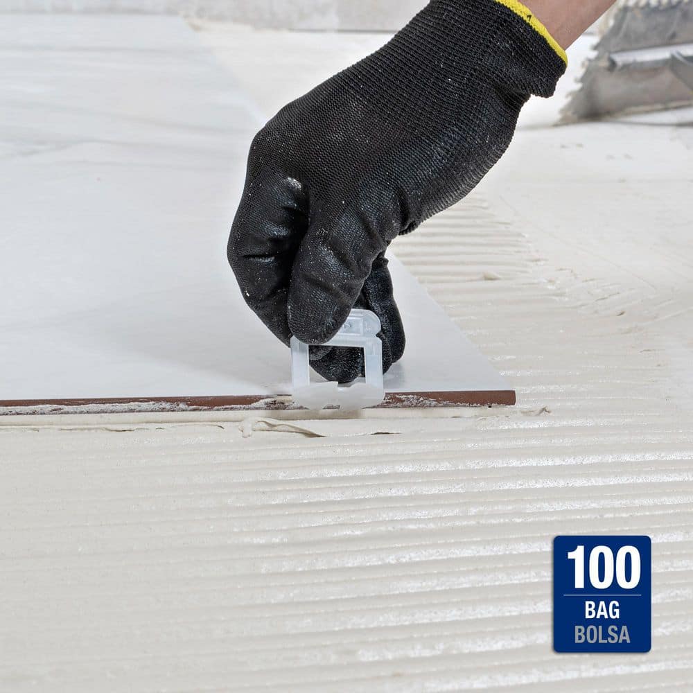 QEP LASH XL White 1/16 in. W Plastic Clip Tile Leveling System (100-Pack) (3)