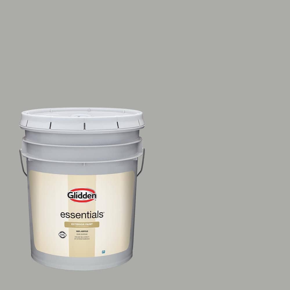 Glidden Essentials 5 gal. PPG0997-4 Precipitation Flat Exterior Paint
