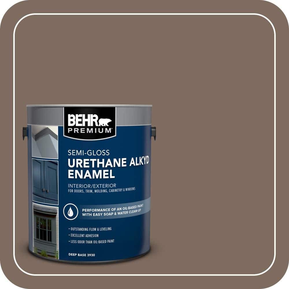 BEHR PREMIUM 1 gal. #PPU5-03 Antique Earth Urethane Alkyd Semi-Gloss Enamel Interior/Exterior Paint