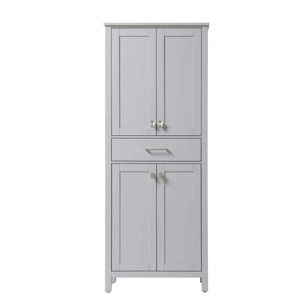TIMELESS HOME 18 in. W x 72 in. D x in. H Gray Freestanding Linen Cabinet (1)